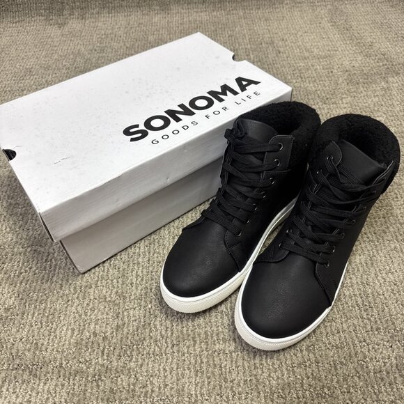 Sonoma Kinsleyy Sneakers Black Lace Up Women’s Size 9 New - Picture 1 of 12